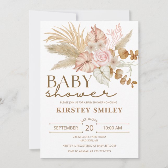 Invitation Baby shower Boho (Devant)