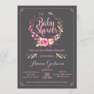 Invitation Baby shower Boho