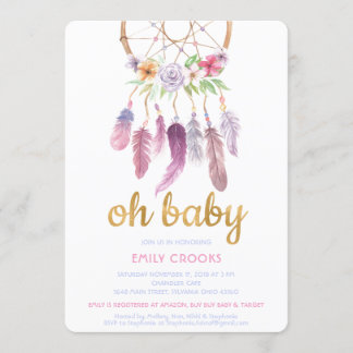 Invitation Baby Shower Boho Chic Rêveur