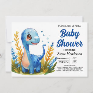 Invitation Baby shower Boho Cute Dinosaur Boy Enchanted