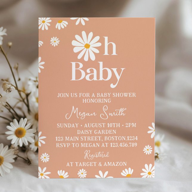 Invitation Baby shower Boho Daisy (Créateur téléchargé)