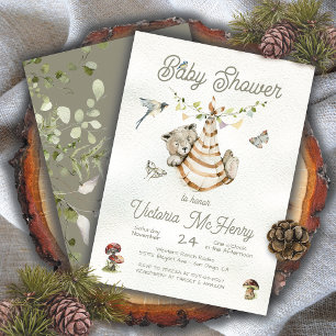 Invitation Baby shower Boho de laine d'ours