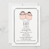 Baby shower Boho de Moccasins Roses Dusty