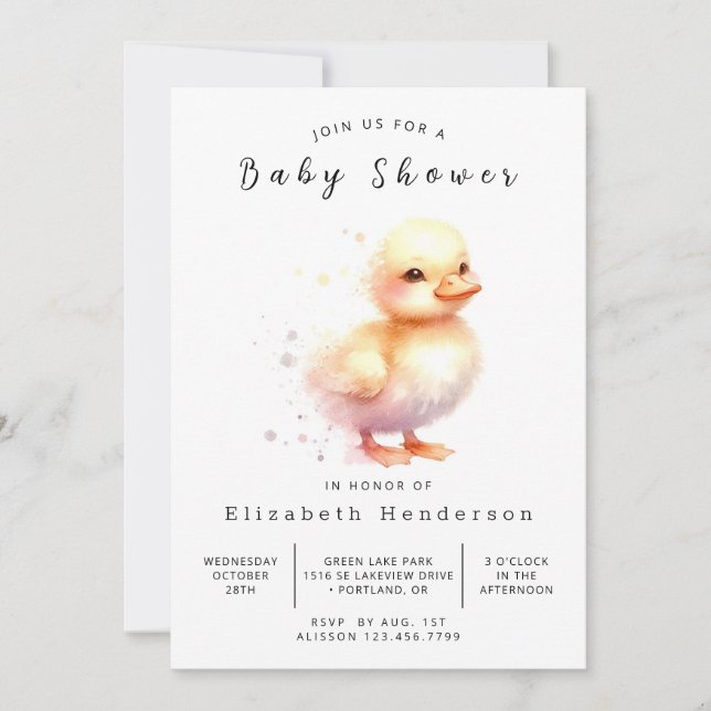 Invitation Baby shower Boho Digital Duck (Devant)