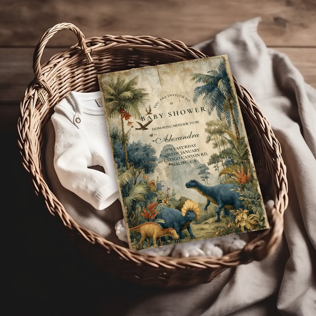 Invitation Baby Shower Boho Dino (Créateur téléchargé)