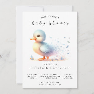 Invitation Baby shower Boho Editable Duck
