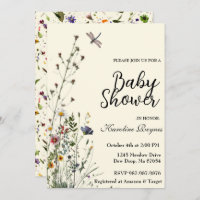 Baby shower Boho Fleur sauvage de dragonfly