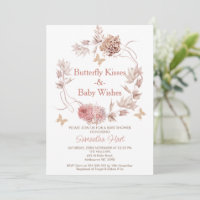 Baby shower Boho Floral Wreath Butterfly Kisses