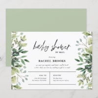 Baby shower Boho Greenery par courrier