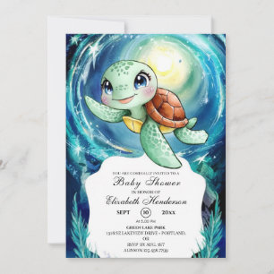 Invitation Baby shower Boho Magic Ocean Turtle