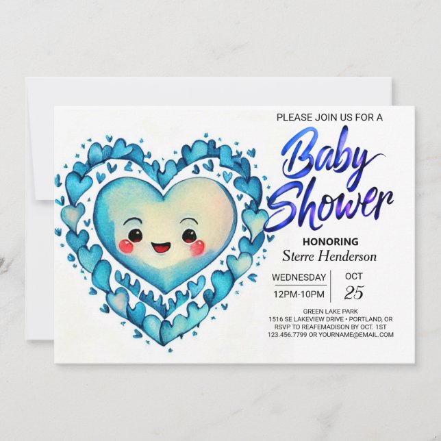 Invitation Baby shower Boho mignon et Sweet Boy (Devant)