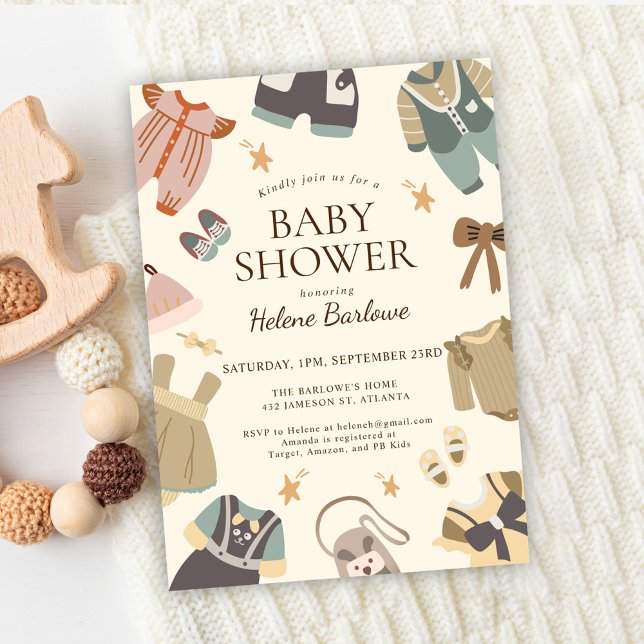 Invitation Baby shower Boho moderne et élégant (Gender Neutral Modern Elegant Boho Baby Shower Invitation)