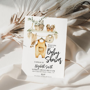 Invitation Baby shower Boho Neutre genre