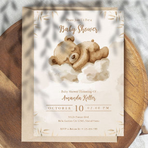 Invitation Baby shower Boho Neutre pour bébé couchage