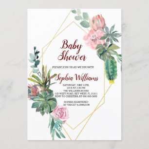 Invitation Baby shower Boho Or Frame