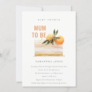 Invitation Baby shower Boho Orange Fruit