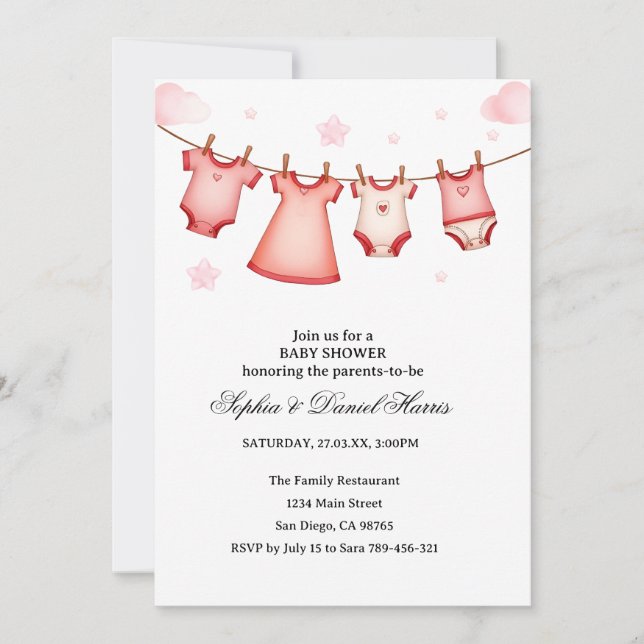 Invitation Baby Shower Boho Ourson (Devant)