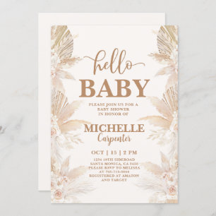 Invitation Baby shower Boho Pampas