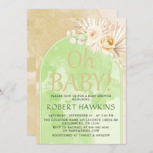 Invitation Baby shower Boho Pampas Grass Arch