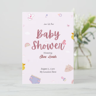 Invitation Baby shower Boho Rose