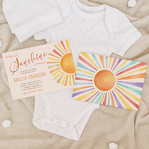 Invitation baby shower Boho Sun 'Little Ray of Sunshine'