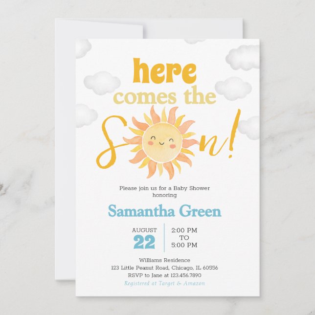 Invitation Baby shower Boho Sunshine (Devant)