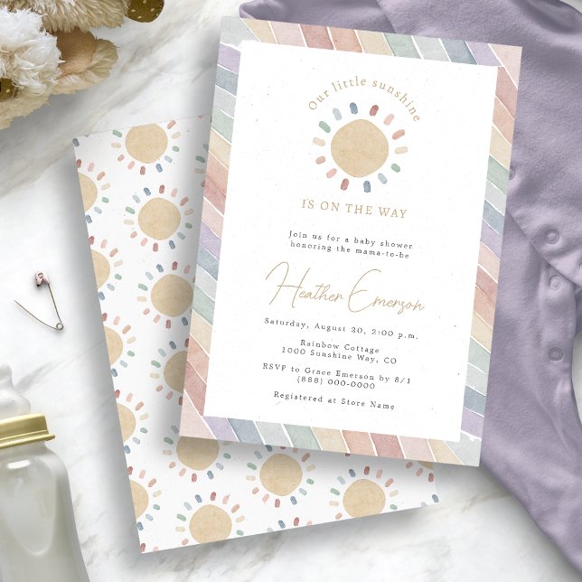 Invitation Baby shower Boho Sunshine (Boho Sunshine Baby Shower Invitation
)