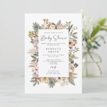 Invitation Baby shower Boho Woodland