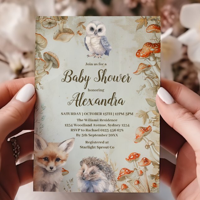Invitation Baby shower Boho Woodland (Créateur téléchargé)