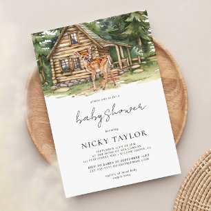 Invitation Baby shower Boho Woodland Animaux