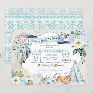 Invitation Baby shower Boho Woodland Dreamcatcher