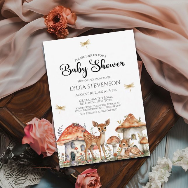 Invitation Baby shower Boho Woodland Forest Animaux (Créateur téléchargé)