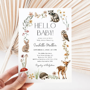 Invitation Baby shower Boho Woodland Forest Animaux