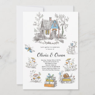 Invitation Baby Shower Bois Champêtre aux Champignons