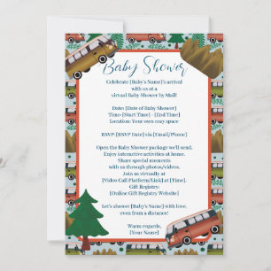 Invitation Baby shower Bois De Camper Woodland Par Distance