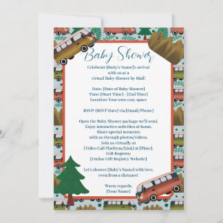 Invitation Baby shower Bois De Camper Woodland Par Distance