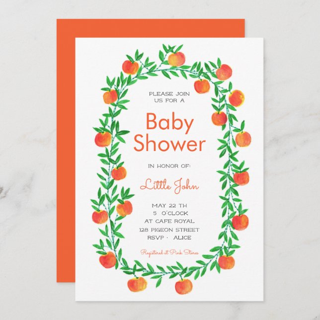 Invitation Baby shower| Bois de Robin d'aquarelle (Devant / Derrière)