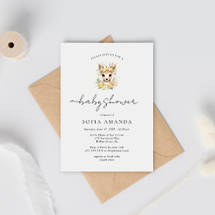 Invitation Baby shower boisé animal de cerfs mignons
