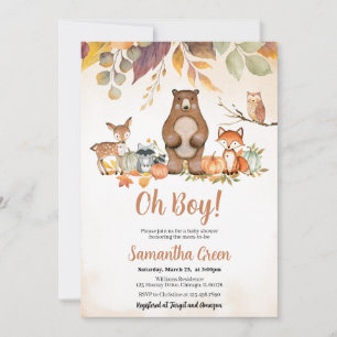 Invitation Baby shower boisé de Boy Fall