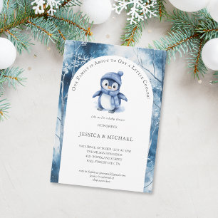 Invitation Baby shower boisé hivernal de Little Penguin