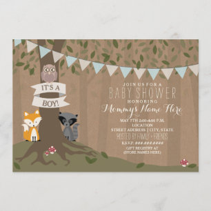 Invitation Baby shower boisé inspiré par Cardstock - Garçon