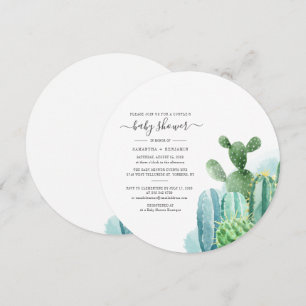 Invitation Baby shower Botanique Couples Cactus Plantes