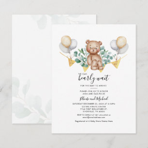 Invitation Baby shower Botanique Couples Eucalyptus Ours Mign