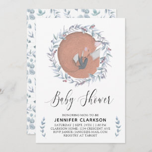 Invitation Baby shower Botanique Delicaire Fox