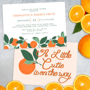 Invitation Baby shower botanique Little Cutie Citrus
