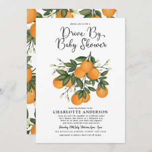 Invitation Baby shower Botanique Orange Citrus Drive Thru