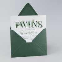 Baby shower botanique Tropical de verdure Twins