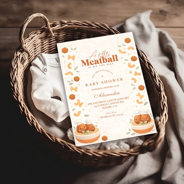 Invitation Baby Shower Boule de Viande Mignonne (Créateur téléchargé)