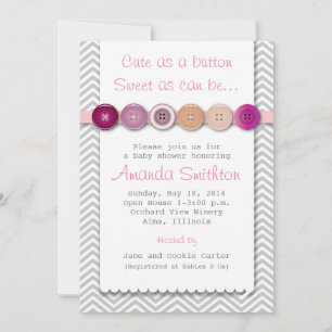 Invitation Baby shower Bouton Cute