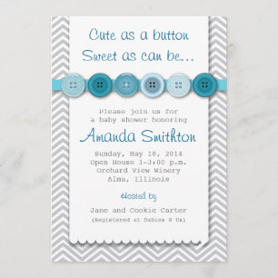 Invitation Baby shower Bouton Cute